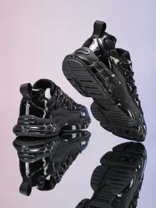 Men's Large Size Shiny Retro Casual Shoes, Nonslip Trainers, Anti-Slip Shock Absorption, Multi-Cushion Air Pad, Street Style, Daily Wear, Trendy Sports