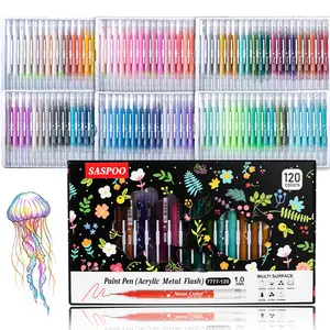Vibrant Acrylic Gel Pens Set - 90pcs acrylic pen and 30 pcs glitter pen, 1.0 ST Ultra Fine Tip Markers for Drawing, Journaling, Crafts, Art Supplies forStudents & Artists