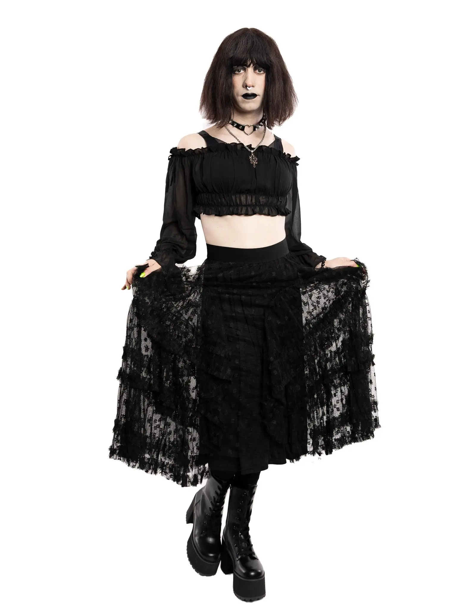 Camille Dotted Ruffle Skirt RESTOCKED!