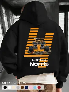 Men's Oversized Hoodie, Mclaren Norris Mcl39 Racing Sweatshirt, Fall Winter, Casual Loose-Fitting Multi-Color Hoodie, Hoodie Letter Logo