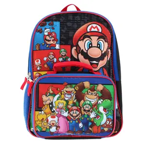 U.P.D., INC Boy's Super Mario & Friends 16 Inch Backpack and Lunchbox Set, Backpacks