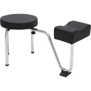 Pedicure Stool with Footrest, Height Adjustable Nail Pedicure Stool Leg Rest Stand,Pedicure Foot Equipment Seat for Spa Beauty Salon Studio Equipment Supplies,Pedicure Foot Rest Furniture Black