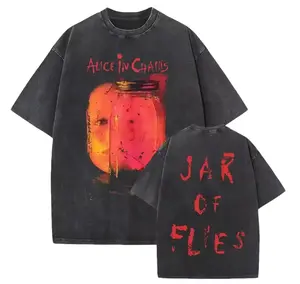 1991 Alice in Chains concert tour new Washed T-shirt retro casual popular trend