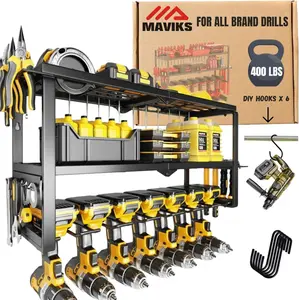 3 Shelf 7 Holder Tool Organizer Wall, Tool Rack for, Pegboard, Workshop| Compatible for all type of Comes With J for