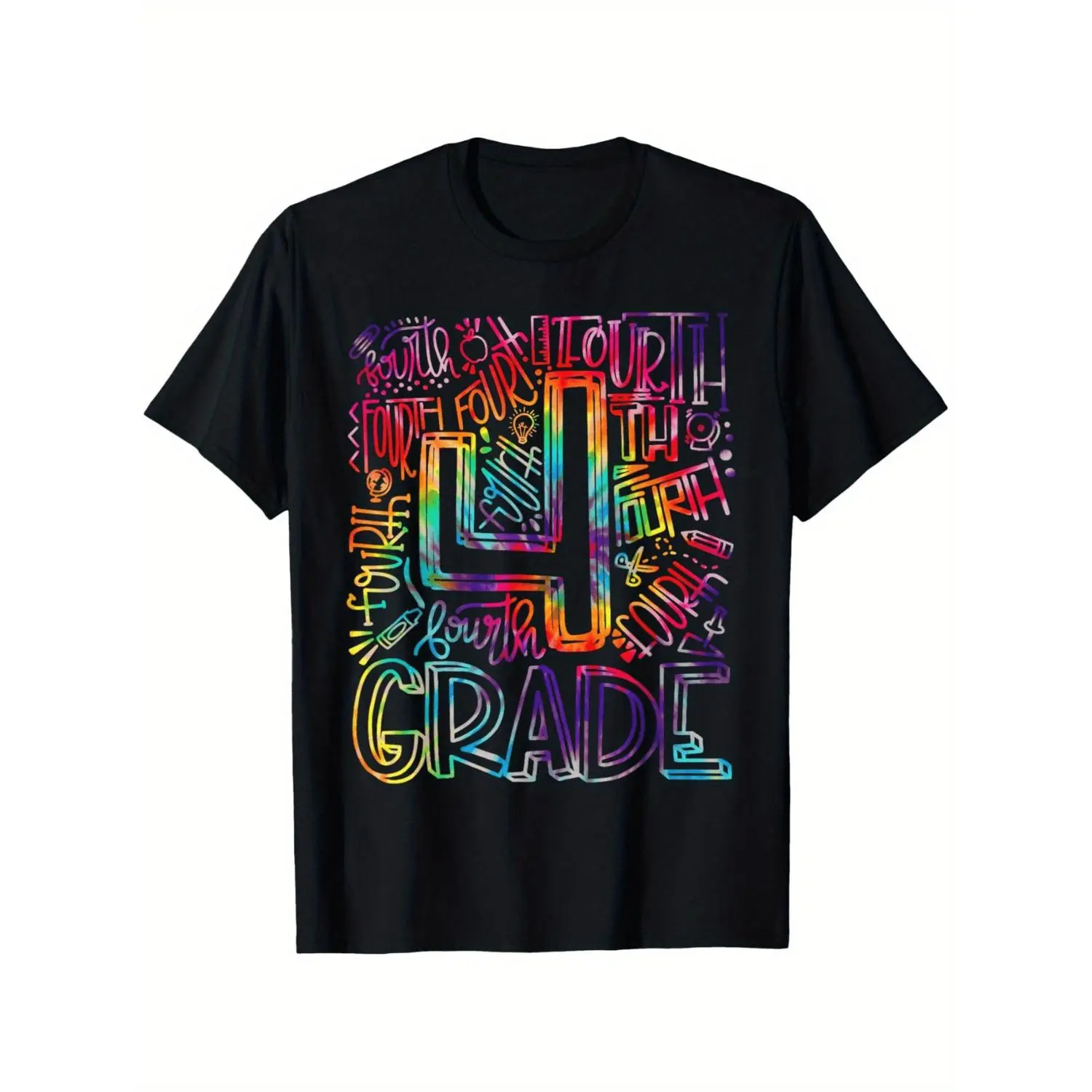 4th Grade Typography Team Fourth Grade Back to School Boys Girls T-Shirt
