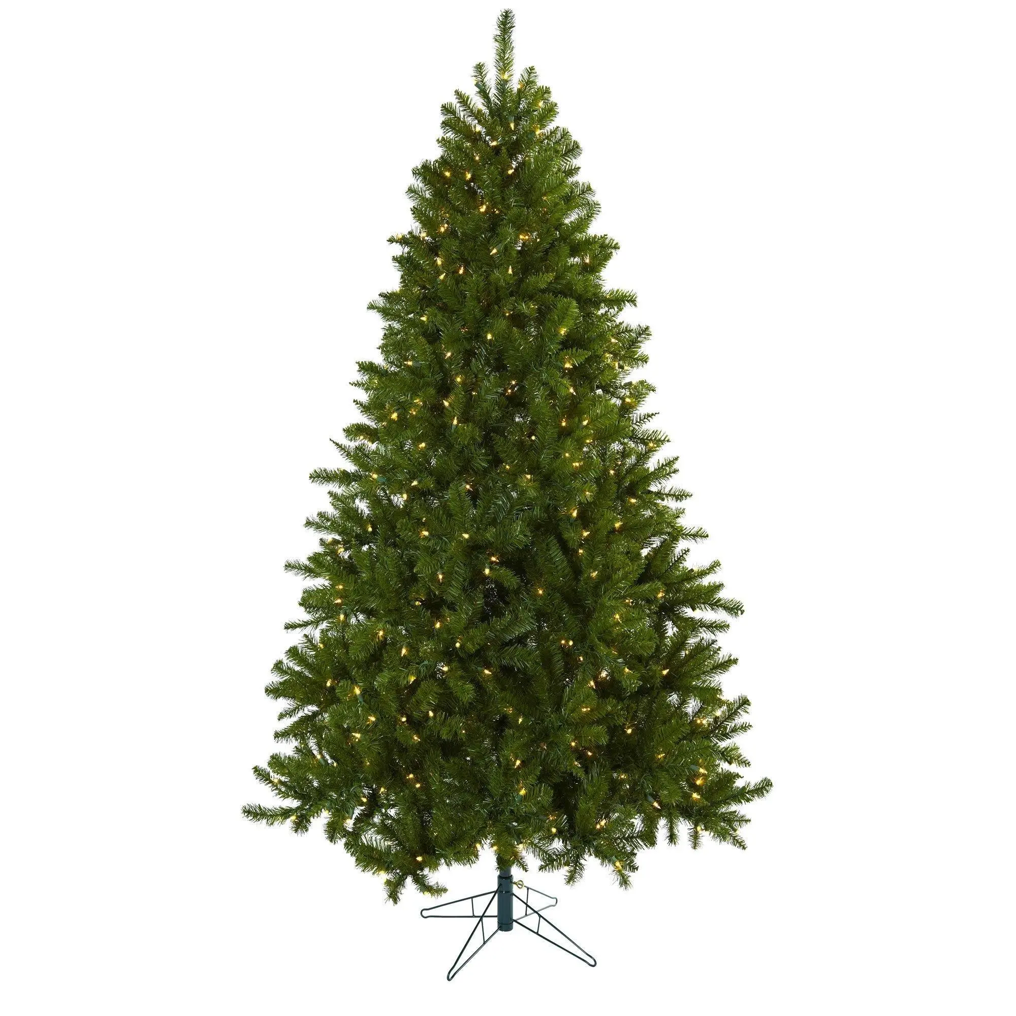 7.5ft Classic Standing Windermere Christmas Tree with Transparent Lights, Holiday Decoration for Festive Home Use