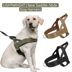 No-Pull Saddle Dog Harness Lightweight T-Shape Tactical Vest for Large Medium Dogs Heavy Duty Reflective Easy On/Off Escape Proof Training Walking Multiple Colors