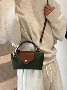 New Mini Patchwork Color-Block Shoulder Bag, Stylish Casual Crossbody Purse, Compact Handbag for Shopping Dates Trips