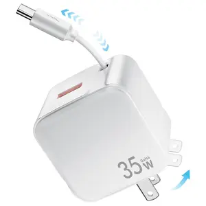 Retractable Wall Charger Block for iPhone & iPad 35W PD USB C Fast Charging Foldable Plug Portable Charger Smartphone Adapter - Game