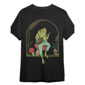 100% Cotton Fun Men'S Short Sleeve T-Shirt - Toad Plucker Mushroom Design, 100% Cotton, Loose Version, Machine Washable, Casual Wear, Art Pattern Top Golf Gift T-Shirt For Men And Women