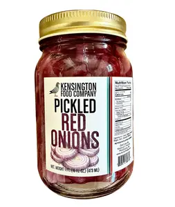 (3 Pack) Kensington Food Company Pickled Red Onions - 16 OZ Jar - Produced and Packed in Pennsylvania - Made in USA