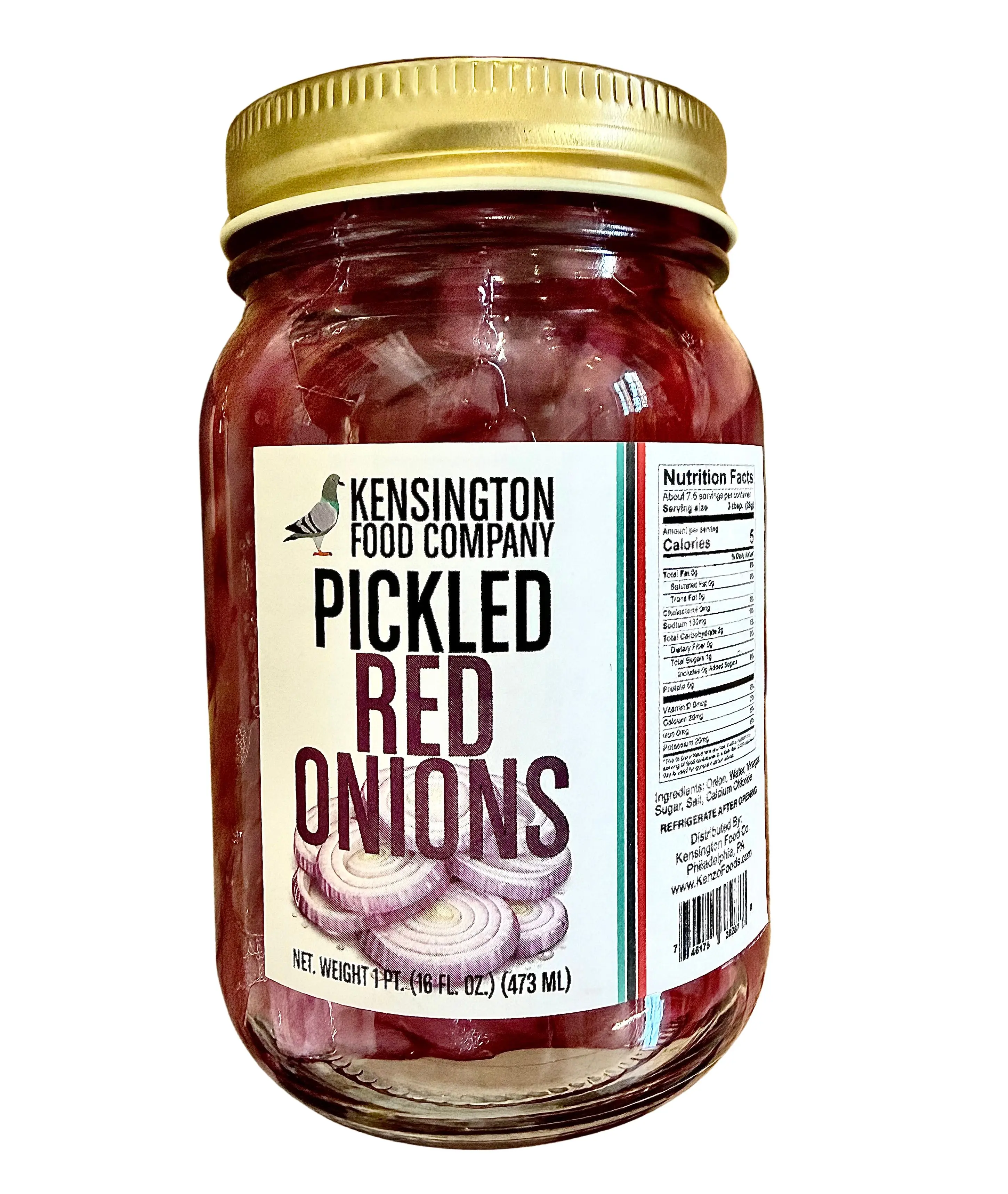 (3 Pack) Kensington Food Company Pickled Red Onions - 16 OZ Jar - Produced and Packed in Pennsylvania - Made in USA