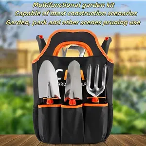 9pcs Durable Metal Garden Tool Set with Carrying Bag - Versatile Hand Tools for Gardening, Landscaping & Outdoor Construction