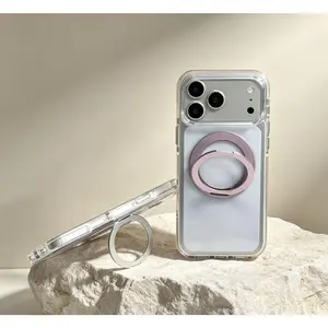 Ice Crystal Magnetic 360° Rotating Stand iPhone Case - Made from a composite of acrylic and TPU, with a fingerprint-resistant surface and ultra-strong magnetic attachment.Compatible with iPhone 17/16/15/14 Pro Max| Shock-resistant phone case