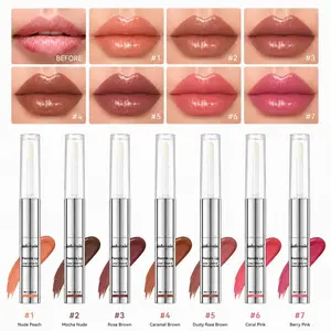2 in 1 Peel-Off Lip Gloss & Lip Liner, Lip Stain & Plumping Transparent Lip Oil, Hydrating, All-Day Wear, Available in 7 Shades, Makeup, Cosmetics, Spring Gift, Refreshing Look