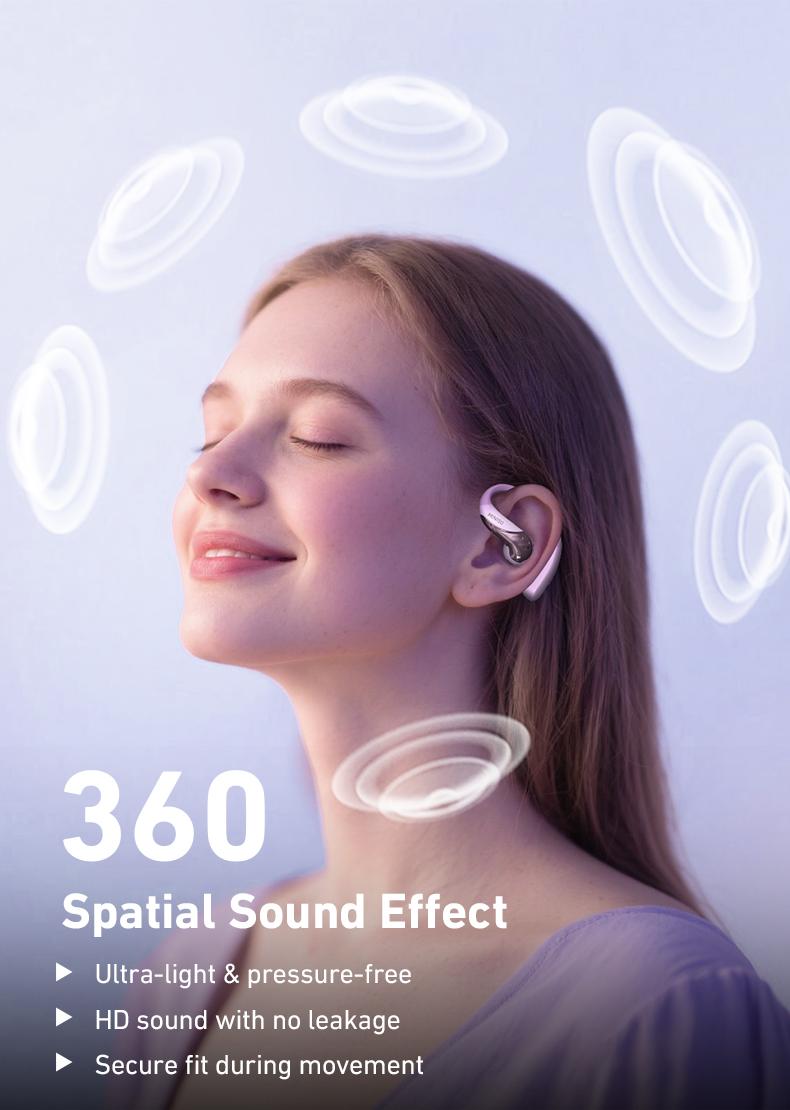 MINISO MS200 OWS Bluetooth Headset IPX5 Waterproof HIFI Sound Quality 40 Hours Battery Charging Case Built-in Microphone Long-distance Connection