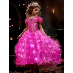 Halloween Girl Princess Dress, Sleeveless LED Princess Fluffy Dress, Christmas Ball Dress Gift Clothing