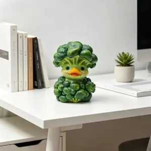 Viral Broccoli Duck Decor, Cute Whimsical Vegetable Duck Figurine, Fun Pop for Your Shelf, Unique Gift Idea for Home Decor Lovers