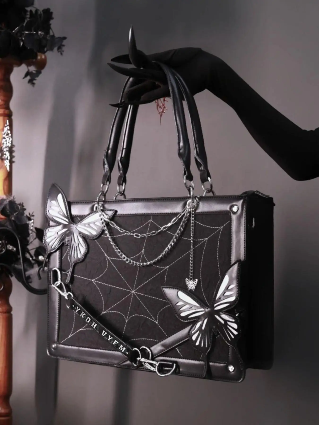 Women's Fashionable Butterfly Design Handbag, Casual Pu Leather Zipper Crossbody Bag for Daily Used, Trendy Versatile Y2k Bag, Girl Fashionable Shoppi