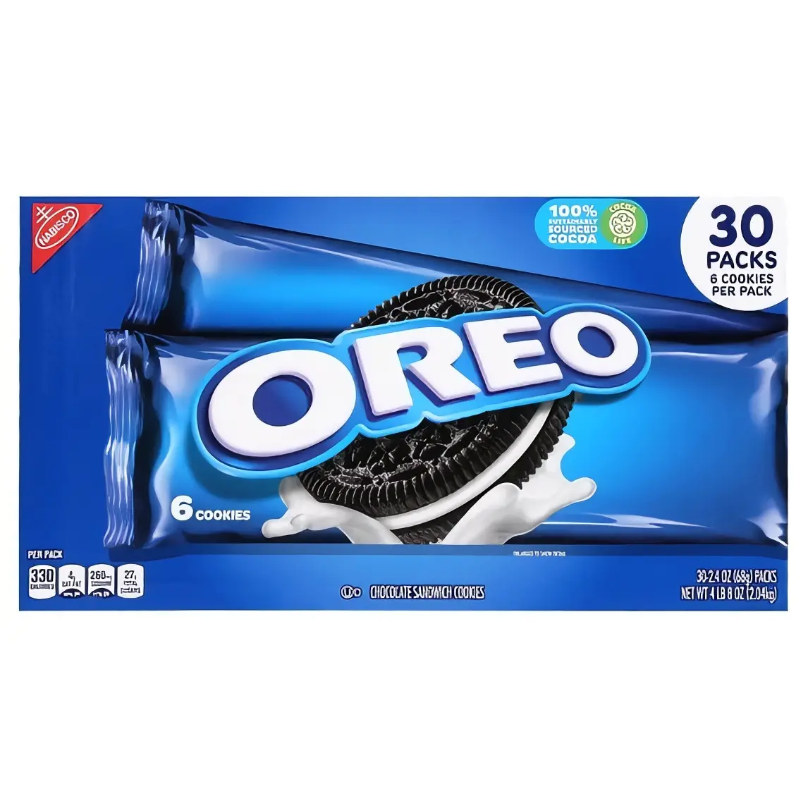 Oreo Chocolate Sandwich Cookies - 30 Packs of 6 Cookies Each - 100% Rainforest Alliance Certified - 4.8 oz Total