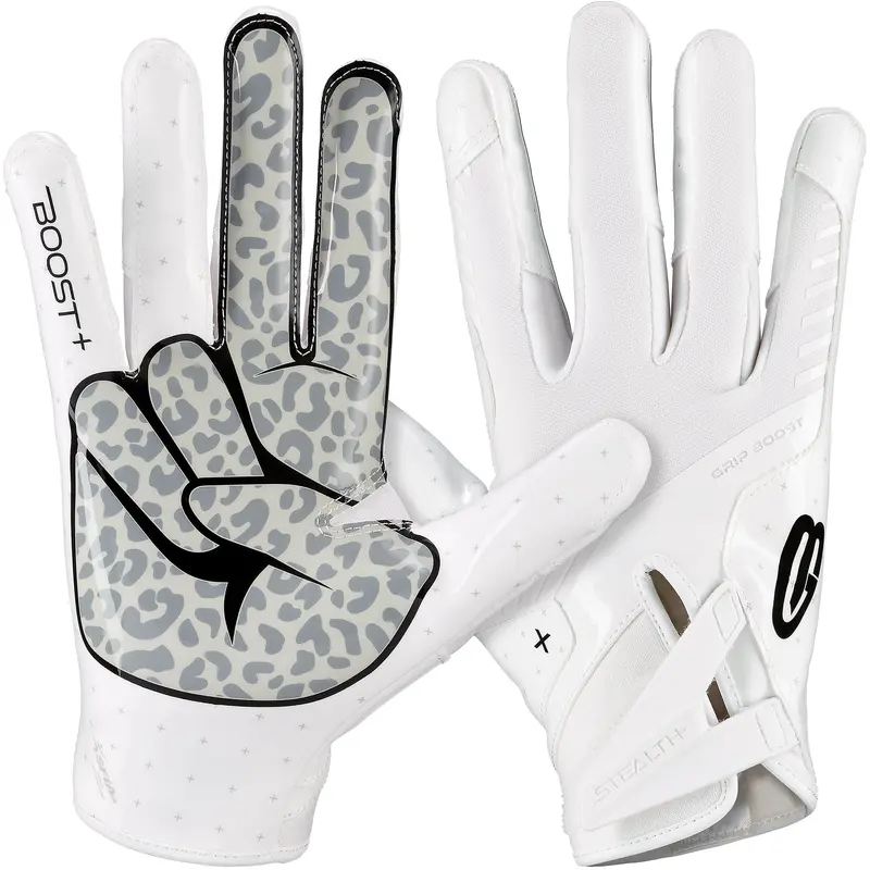 Grip Boost Peace Stealth 6 Boost Plus Football Gloves - White/Black