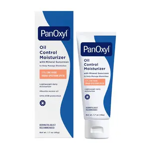 PanOxyl AM Oil Control Moisturizer, NEW Sheer Formula, Absorbs Excess Oil and Reduces Shine, with Mineral Sunscreen for Acne Prone and Oily Skin  SPF 30 1.7 oz