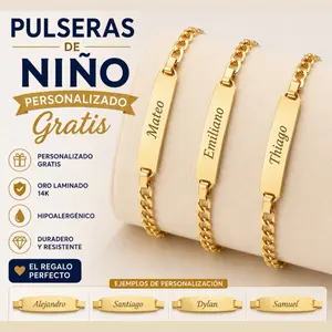 Kids' 14k Laminated Custom Name Bracelet, Children's Fashion Jewelry Accessory