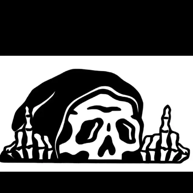 Reaper Peeker Middle Finger Vehicle and Truck Decal - Unique Skull Design for Personalization
