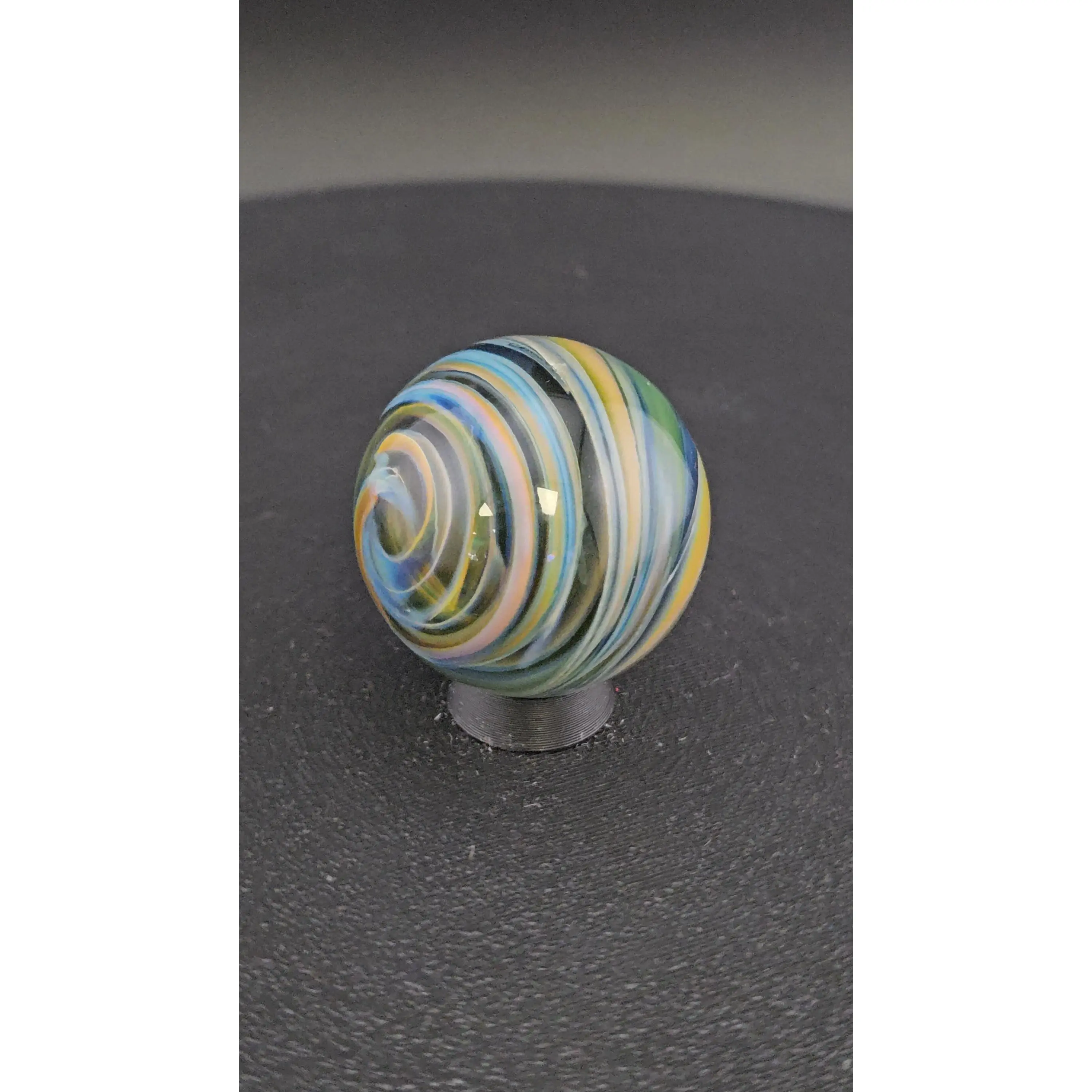 Handmade Glass Art Marble, Contemporary Swirl Design H13 (1.1")