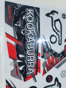 Cricket BAT Sticker for KOOKABURA Beast  3D Embossed | English Willow | RED & Black