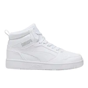 PUMA Mens Rebound V6 Mid Lace Up Sneakers Shoes Casual - White