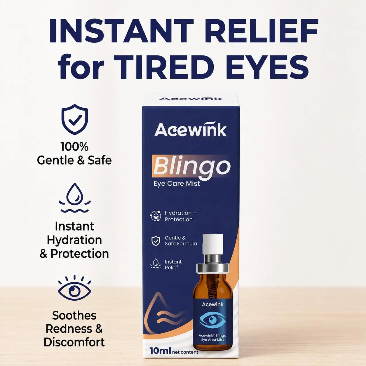 Acewink Blingo Honeysuckle & Chrysanthemum Botanical Eye Mist - Honeysuckle-Infused, Soothing, Hydrating, Makeup-Safe, No Makeup Smudge Relief for Dry Eyes, All Skin Types Brightener Eye Care Formula Eye Gel Hydrate