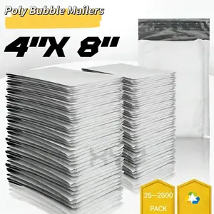 25pcs-2500pcs 4x8 (4x7) Poly Bubble Mailers Padded Envelope Shipping Supply Bags