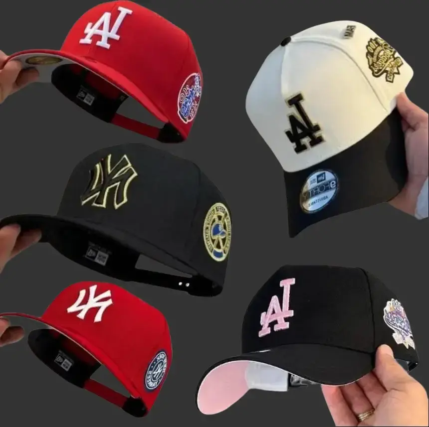 3. New Era MLB 9FORTY 9FIFTY 59FIFTY Snapback Curved Brim Baseball Hat, FLAT BRIM Embroidered Logo & Pink Undervisor, Streetwear Cap, Collector’s Limited Edition 2026 Urban Streetwear Gorra premium, moda urbana para hombres y mujeres
