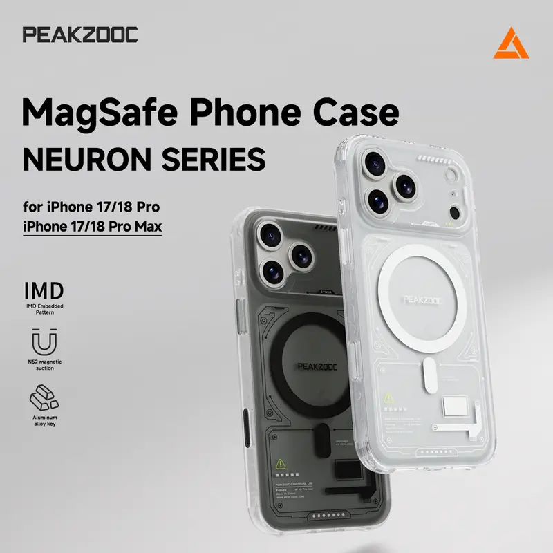 【DealsForYouDays】PEAKZOOC Neural Armor Protective Cellphone Case - Heavy-Duty Shockproof Casing, Anti-Fingerprint Matte Cover, Rugged Protection Phone Accessory for iPhone 17 Pro Max/17 Pro/18 Pro/18 Pro Max Smartphone Protector