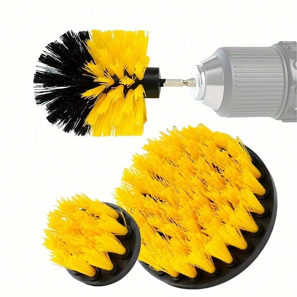 Electric Drill Brush Attachment Set, Drill Brush Cleaning Kit, Multi-purpose Drill Brush for Bathroom Surfaces, Grout, Floor, Tub, Shower, Tile, Kitchen and Car, Powerful Cleaning Tool