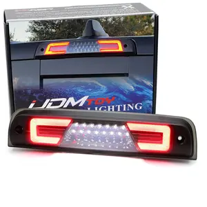 iJDMTOY Black-Out Smoked Lens C-Shape Ring Full LED High Mount Third Brake/Clearance Light Assembly For 2010-2018 Dodge RAM 1500, 2010-19 RAM 2500 3500