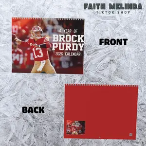 Brockk Calendar, Football Quarterback Fan Wall Calendar, Game Day Sports Memorabilia