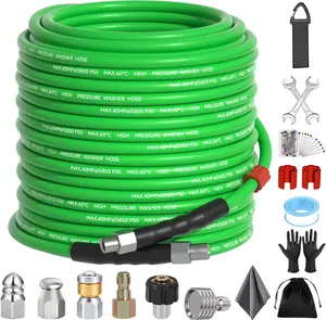 Zebra Clean Pressure Drain Cleaner Hose Pressure Washer Sewer Jetter Kit ,1/4 Inch NPT Corner with Pressure Drainage Tips,Rotating Sewer Jetting Nozzle