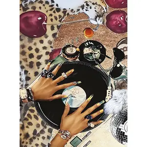 1/4/6-Pack Trendy Leopard DIY Modern Diamond Painting Kits 5D Diamond Dots Gem Art Crafts with Tools Round Full Drill Funny Crafts for Home Wall Decor Gift