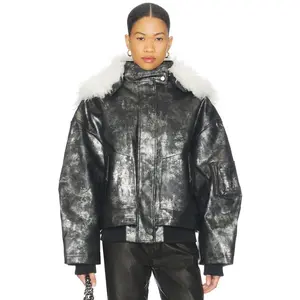 Jaded London Xl Faux Fur Collar Bomber Jacket in Multi