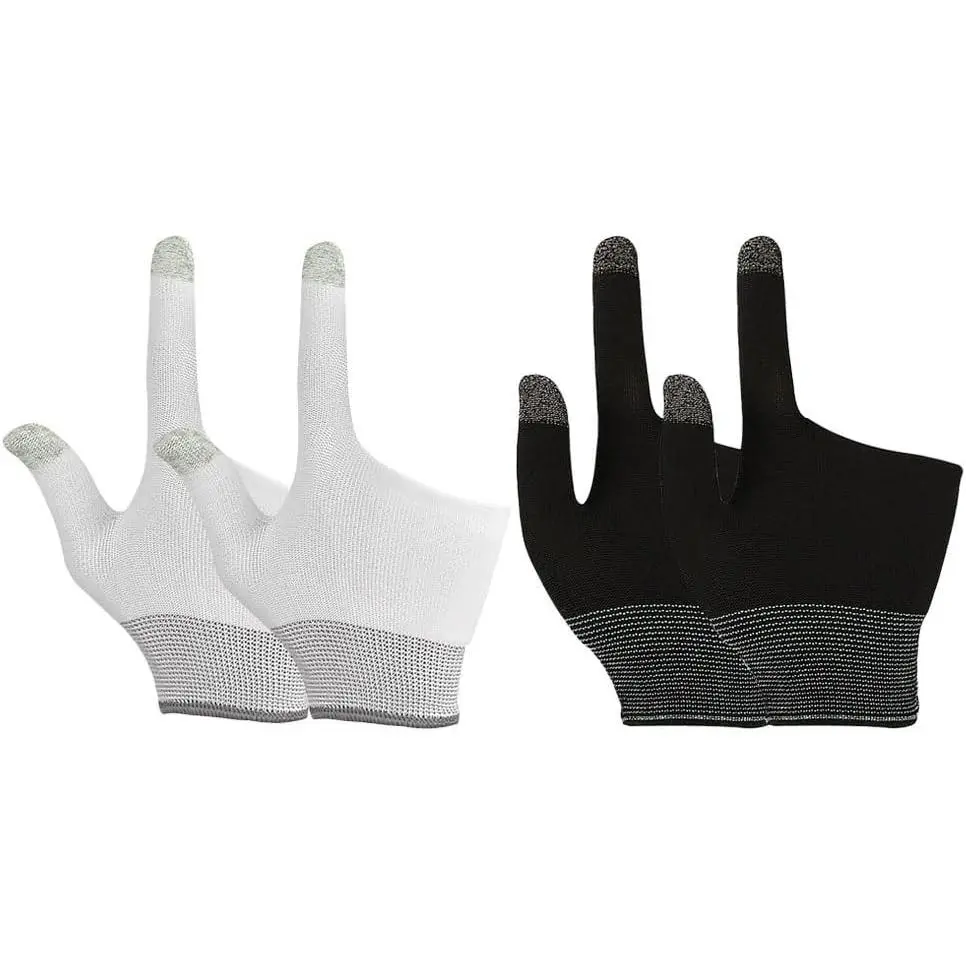 2 Pairs of Touchscreen Finger Gloves Gaming Finger Sleeves Gaming Finger Gloves Comfort  Gloves for Mobile Gaming