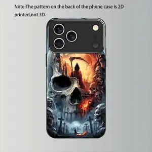 Phone case: Grim Reaper and Skull New for iPhone17ProMax Black Phone Case Glass Case for iPhone 17/17Air/17Pro/17ProMax/for iPhone 17 16 15 14 13 12 11 PRO MAX PLUS,AIR