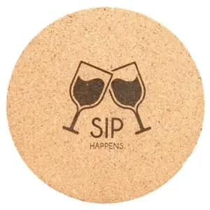 Personalized Round Cork Coaster Set