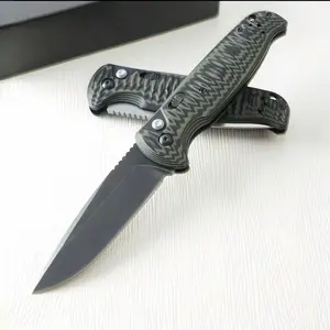 4300BK New Folding Knife – D2 color-coated blades, G10 handle, button lock mechanism, EDC tool suitable for camping, outdoor activities, and hiking; high-quality premium gift and gift set