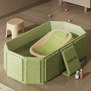 29.53x17.72 Inch Foldable Portable Bathtub, No Inflation Quick Setup, Space-Saving Rectangular Design, Durable PVC and Chloroprene, Modern Bathroom Decor, Collapsible Bathtub