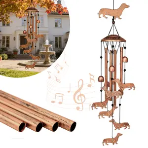 Dachshund Dog Wind Chimes, Hanging Wind Bells with   metal   Tubes & Bells, Home Decoration for Gardens, Yards, and Patios, Pet Gifts