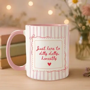 mug for friend cute mug gifts book lover gift coffee mug pink coffee cup funny quote pink stripe coffee cup coquette bow glassware trendy