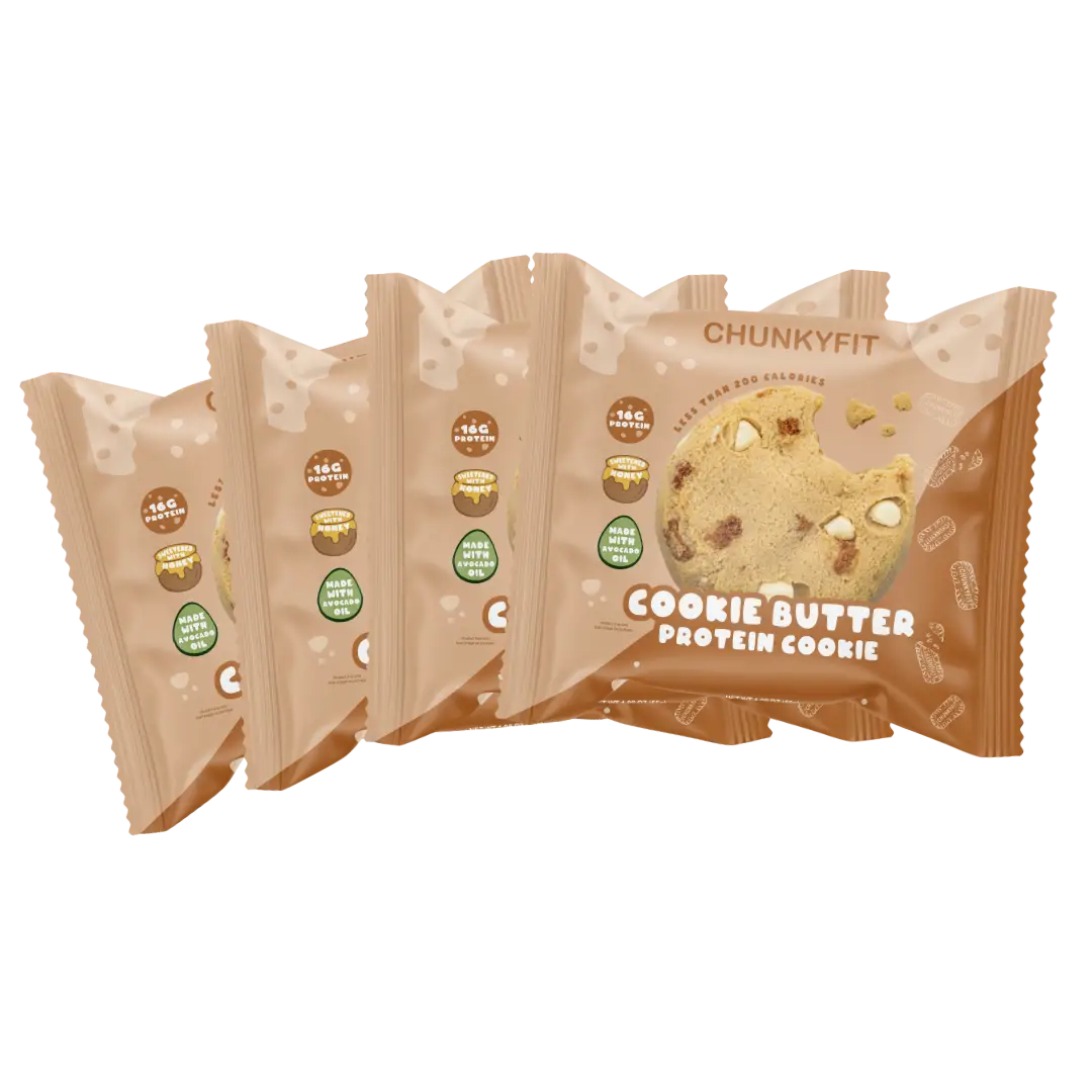 Chunkyfit Cookie Butter Protein Cookie 4-Pack - Sweet Indulgence Snack with 16g Protein & Less than 200 calories