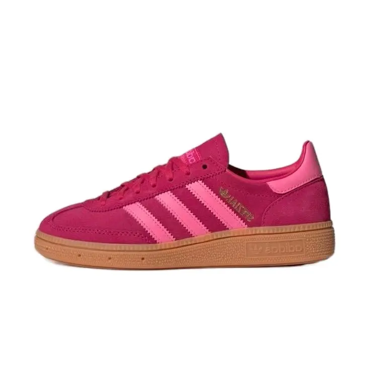 Adidas Handball Spezial Ruby Red & Lucid Pink Youth-Women’s Athletic Casual All Day Sports Sneakers, Classic Old School Style Fashion Footwear for Daily Walking, All Day Sneakers, Casual Sneaker Trainer, Fashionable Versatile Sneakers